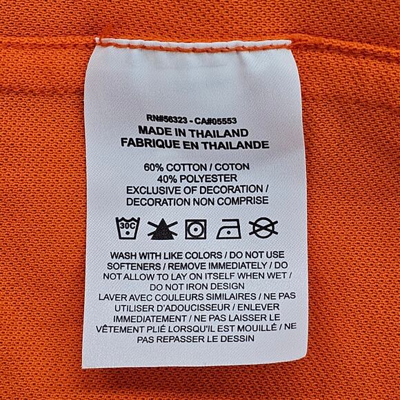 The Nike Polo Shirt Mens Large Orange Dri Fit Short Sleeve - Picture 9 of 12
